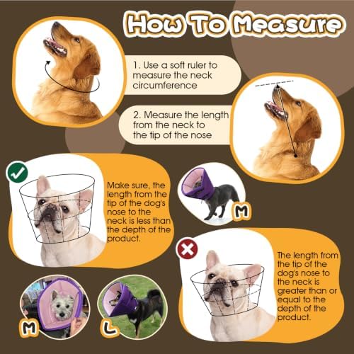 Allroaring Adjustable Dog Cone for Spay, Comfy Recovery Collar Purple L - Image 2