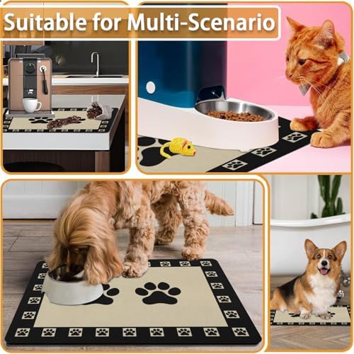 Absorbent Pet Dog Bowl Mat for Food and Water, Pet Cat Food Feeding Mat with Non Slip Rubber Backing, Dog Food Mats for Floors Waterproof, 24"x32" - Image 7