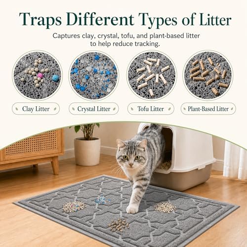 Yimobra Cat Litter Mat, Waterproof Litter Trapping Mat, 24x20, Dark Grey - Image 2