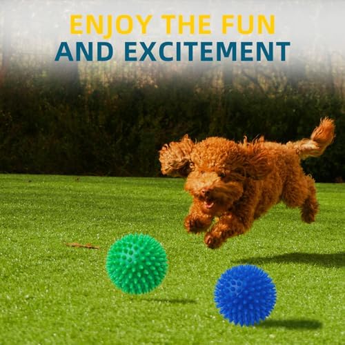 SHARLOVY 4.5'' Squeaky Dog Toy Balls for Large Breeds,Durable Spiky Ball - Image 7