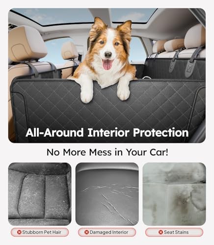 Wigoo Soft Bottom Dog Car Seat Cover for Back Seat, Waterproof, Durable - Image 2