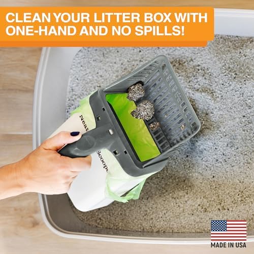 Neater Pet Brands Neater Scooper Standard Cat Litter Scoop, 15 Refill Bags – Mess-Free Cat Litter Scooper with Bag, Spill-Proof Kitty Box Sifter, Bin Doubles as Scoop Holder, For Single-Cat Households - Image 2