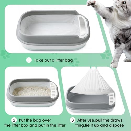 Cat Litter Box Liners, 60 Count, Large 37" x 18", 2.8 Mil Thick - Image 7