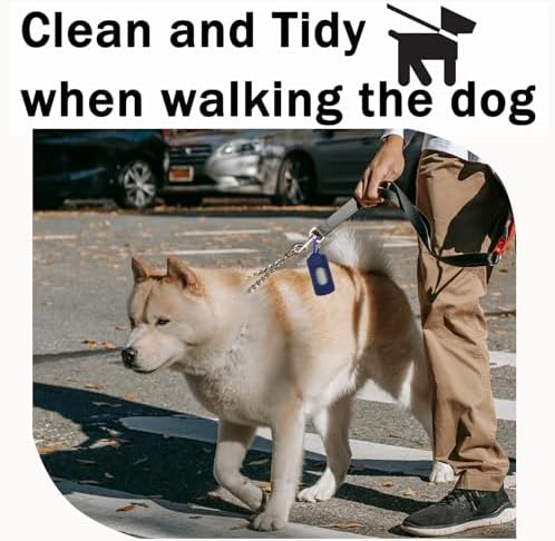 Dog Poop Bag Dispenser for Leash with Snap Clip, Skin-friendly Texture Waste Bag Holder for Dog Walks and Cats, Pets Litter Bag Container, Indoor & Outdoor Use (Navy, 1) - Image 2