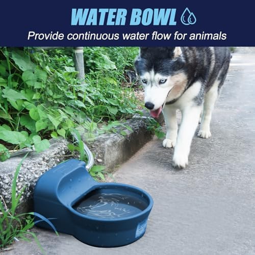 Patented Automatic Dog Water Dispenser, 2L Dog Water Bowl Dispenser Fit 3/4''GHT Faucet, Outdoor Automatic Water Dispenser for Dogs Chicken Waterer, Accessories Included: Water Hose, Copper Connector - Image 2