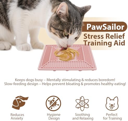 Lick Mat for Dogs & Cats, Slow Feeder Pad with Suction Cups Pink - Image 7