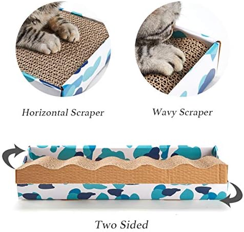 PEEKAB Cat Scratcher Cardboard Reversible Cat Scratch pad Kitty Corrugated Scratching Board Bed Catnip Included - Image 2