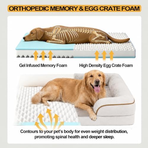 Orthopedic Dog Bed Medium Size Dog, Memory Foam Dog Bed Couch, 30" L - Image 2