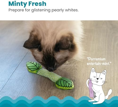 Catstages Fresh Breath Mint Stick Dental Cat Chew Toy with Catmint,Teeth Cleaning & Fresh Breath,Solo or Interactive Play,Green,(Pack of 2) - Image 2