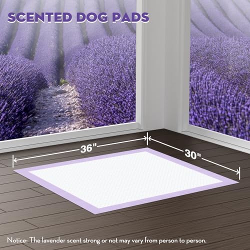 CROCI Puppy Pads with Adhesive Tabs Leak Proof Lavender Scent 30x36in 40Ct - Image 2