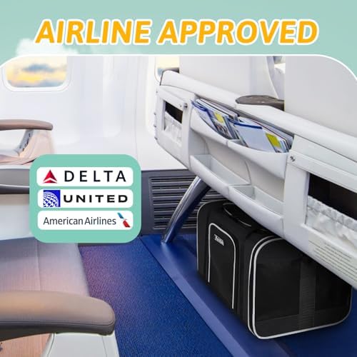 Petskd Small Pet Carrier 18" L x 11" W x 11" H Airline Approved, Black - Image 2