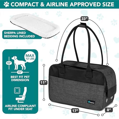 PetAmi Small Dog Purse Carrier with Pockets, Airline Approved, Charcoal - Image 2