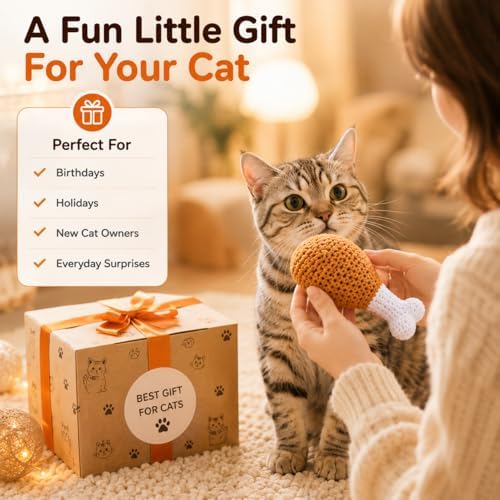 Handmade Crochet Catnip Cat Toy, Chew Toy with Crinkle Sound, 2 Pack - Image 7