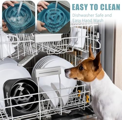 2 Pack Slow Feeder Dog Bowls for Medium Dogs & Cats - Image 6