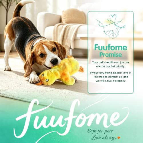 Fuufome No Stuffing Duck Squeaky Dog Toy, Crinkle Plush Chew Toy for Puppy - Image 7