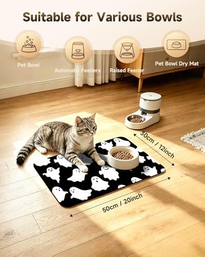 Dog Food Mat for Food and Water Mat, Pet Cat Dog Bowl Mat, 12"x20" - Image 7