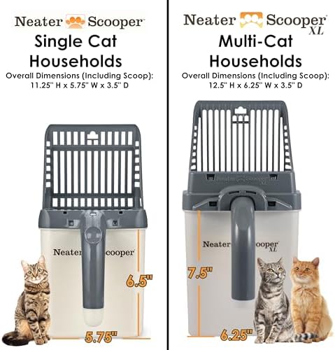 Neater Pet Brands Neater Scooper XL Cat Litter Scoop, 15 Refill Bags – Extra-Large Capacity Mess-Free Cat Litter Scooper with Bag for Large & Multiple Cats, Spill-Proof Litter Box Scooper with Holder - Image 2