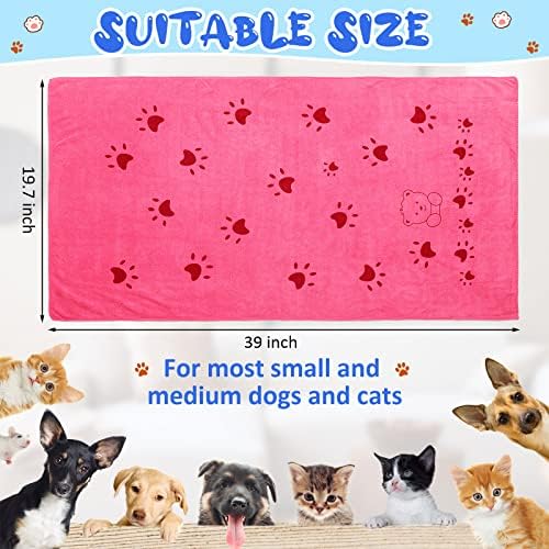 Moukeren 12 Pcs Dog Drying Towel 20''x39'' Microfiber Absorbent Bulk - Image 2