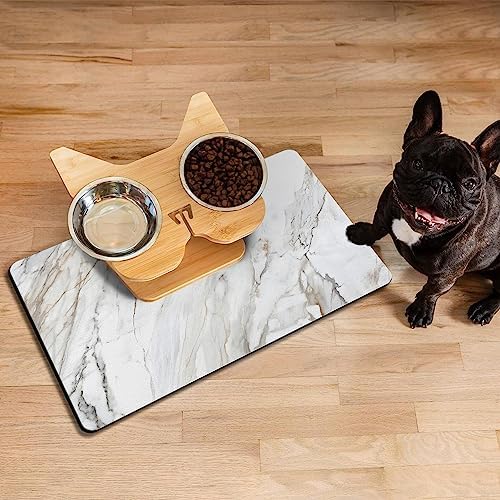 Dog Food Mats for Floors Absorbent, Pet Cat Food Mat - Quick Dry Dog Bowl Mats for Food and Water, Eco-Friendly Boho Pet Supplies - Image 2