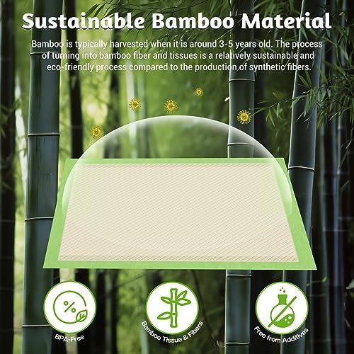 MIZOK Bamboo Dog Pee Pads Highly Absorbent No Leak XXL 36x36in 30Ct - Image 2