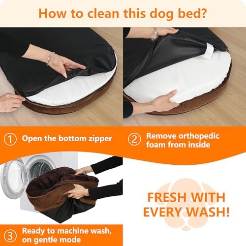 Dwanton Orthopedic Waterproof Large Dog Bed Sofa, Gel Memory Foam, 38" - Image 7