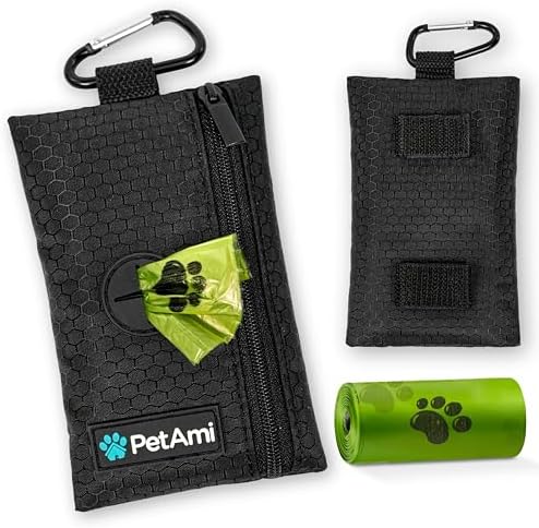 PetAmi Dog Poop Bag Holder for Leash, Pet Waste Bag Dispenser, Black - Image 2