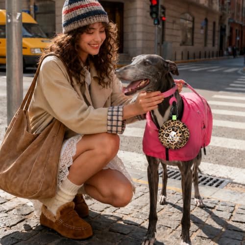 Hat Shaped Dog Poop Bag Holder, Waterproof Clip On Waste Bag Dispenser, Portable Leash Attachment Dog Walking Gear for Small Large Dogs, Leopard Print - Image 6