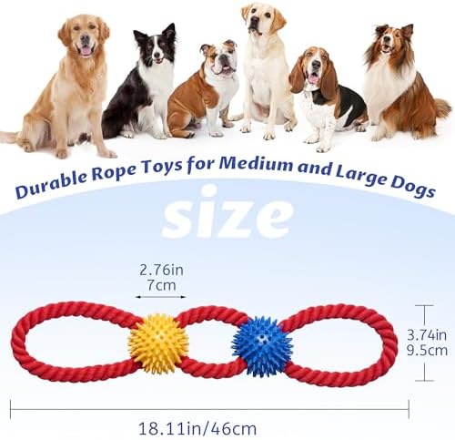 Aitmexcn Dog Rope Toy, Tough Tug of War Toy for Medium and Large Dogs - Image 2