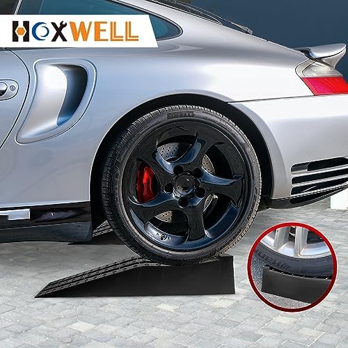 HOXWELL Portable Car Ramps for Oil Changes High Lift, Heavy Duty Low Profile Car Ramps for Jack Support, Vehicle Ramps for Garage, 31.5''x8.1''x4.9'', GVW 10000 LBS, 2PCS - Image 7