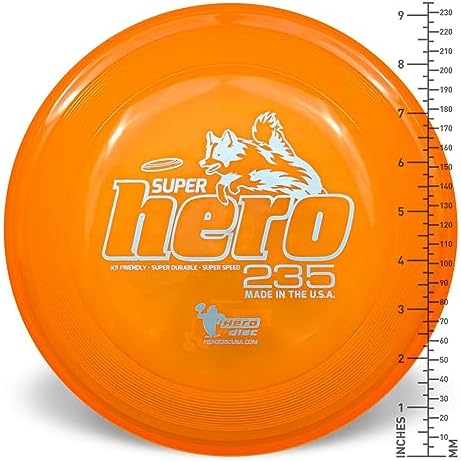 Hero Disc USA Superhero 235 K9 Candy Plastic Dog Disc, Outdoor Dog Toy and Pet Disc, Puncture Resistant Dog Flying Disc (Orange) - Image 2