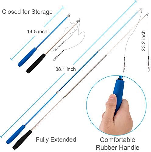 JIARON Cat Toys Interactive Feather Toy, 2PCS Retractable Wand and 10PCS Replacement Teaser with Bell Refills, Interactive Catcher and Funny Exercise for Kitten. - Image 2
