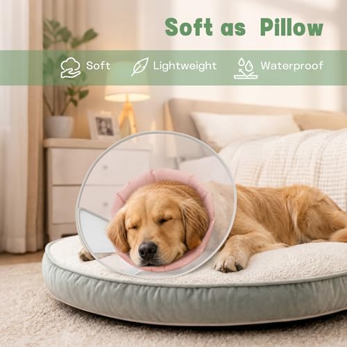 Dog Cone Collar with Soft Liner to Stop Licking, Elizabeth Recovery Collar After Surgery for Large Medium Dogs, Comfortable Pet Head Cone Alternative for Neutering Spay Injury - Image 2