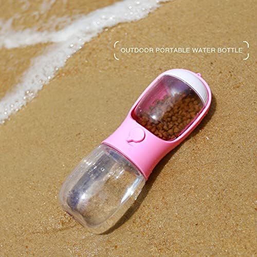 Dog Water Bottle with Food Container, Portable Leak Proof Pet Water Dispenser for Walking Hiking Travel, Puppy Essentials Accessories for Small Large Dogs, Dog Gifts (10oz/15oz/19oz) - Image 2