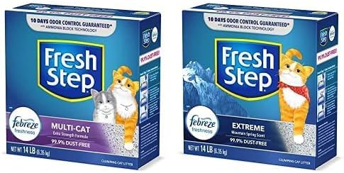 FRESH STEP Multi-Cat with Febreze Freshness & Extreme Scented Litter with The Power of Febreze