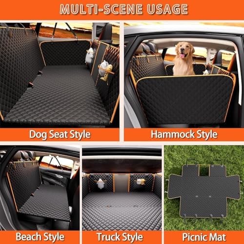 Back Seat Extender for Dogs - Large Space, Waterproof Dog Car Seat Cover for Back Seat with Hard Bottom Holds 420lbs, 600D Heavy-Duty Upgraded Material Dog Hammock for Car, Easy to Use and Clean - Image 7