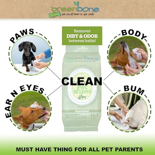 Greenbone Gentle Pet Wipes Unscented 150 Wipes - Image 7