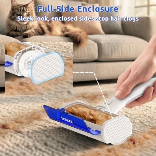 ACE2ACE Pet Hair Remover, Reusable Lint Roller with Translucent Bin, Blue - Image 6