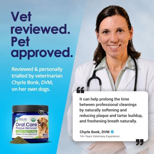 Dog Teeth Cleaning Powder, Dog Plaque and Tartar Remover, Bad Breath Treatment for Dogs with USDA Organic Sea Kelp Powder, Dog Dental Care Made Easy, for All Ages, 6oz - Image 2