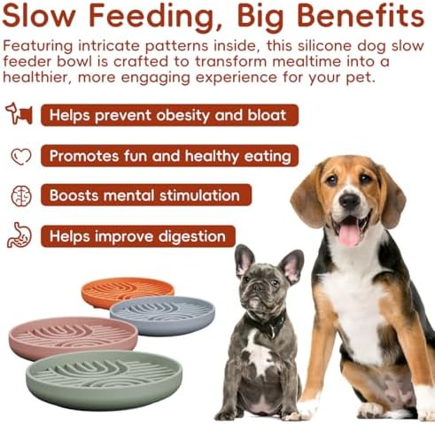 Slow Feeder Dog Bowl, Silicone Puzzle Bowl With Suction Cups for Dogs & Puppies, Anxiety Relief, Slow Eating, Dishwasher Fit, All Breeds, Pumpkin - Image 2