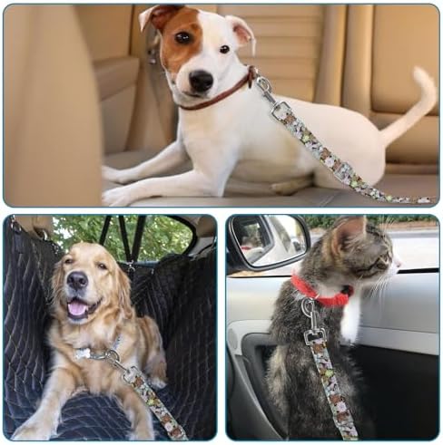 Adjustable pet cat and Dog car seat Belt,The Lanyard is Flexible and Adjustable from 20 to 33 inches (Succulent Plant) - Image 6