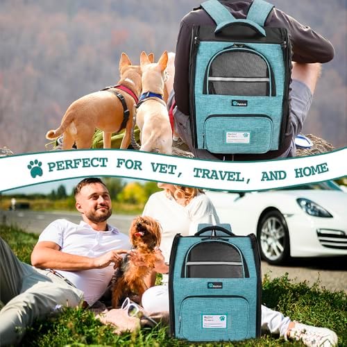 PetAmi Dog Backpack Carrier Airline Approved Cat Pet Puppy Bag, Turquoise - Image 7