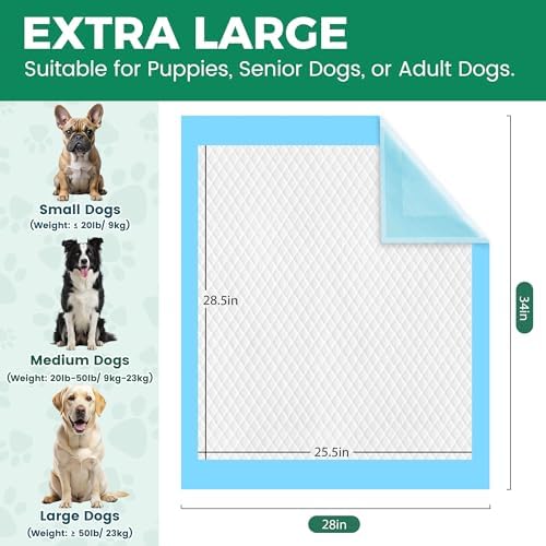 YOPETKI Dog Pee Pads 100 Count Extra Large 28"x34", Puppy Pads XL 100 Pack - Image 2