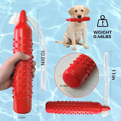 BINGPET 4 Pack Dog Water Toys, 10.8" Dog Pool Toys Floating Bumper Fetch Toy Dummy Interactive Retrieving Training Float Pet Rope Toy for Lake Outdoor Small Medium Large Dogs - Image 2