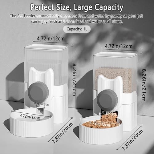 kathson Rabbit Feeder for Cage,Bunny Water Bottle,Pet Food Dispenser,Grey - Image 2