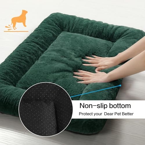 Dog Crate Pad Washable Dog Bed for Crate Medium Cozy Mat 36-Inch Green - Image 6
