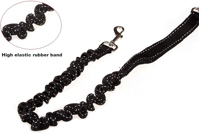 39.30Inch Bungee Dog Leash Waist,Hands Free Dog Leash Slip for Walking Hiking Running (Lumbar Waist Belt 26"-43")