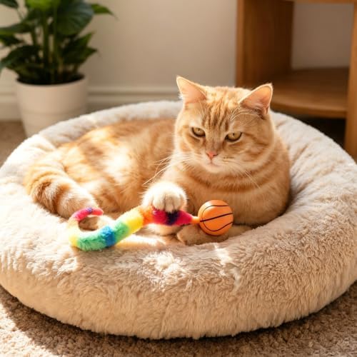 SHENGSEN Bouncy Ball with Tail Cat Toys 3 Pieces - Image 6