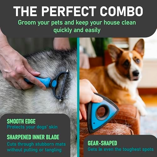 Maxpower Planet Pet Grooming Rake and Mini Pet Hair Remover Tool, Undercoat Rake for Dogs & Hair Remover for Car Carpet, Cat Fur Removal and Double-Sided Deshedding Dematting Tool for Dogs and Cats - Image 7
