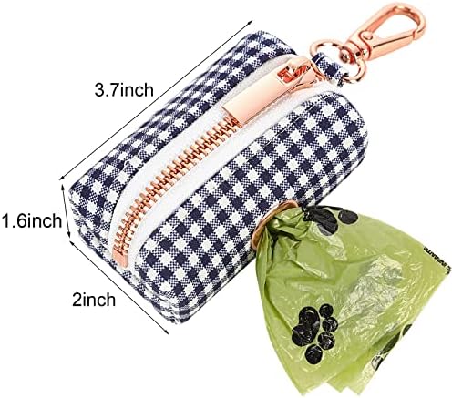 ARING PET Dog Waste Bag Dispenser, Cotton Doggy Poop Bags Holders Attach to Any Leashes, Portable Washable flamingo Pet Waste Pouch Dispenser with Metal Zipper - Image 6