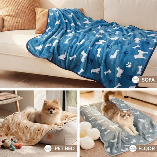 Luciphia 3 Pack Cute Dog Blankets Soft Fleece for Small Puppy Cat,30"x20" - Image 6